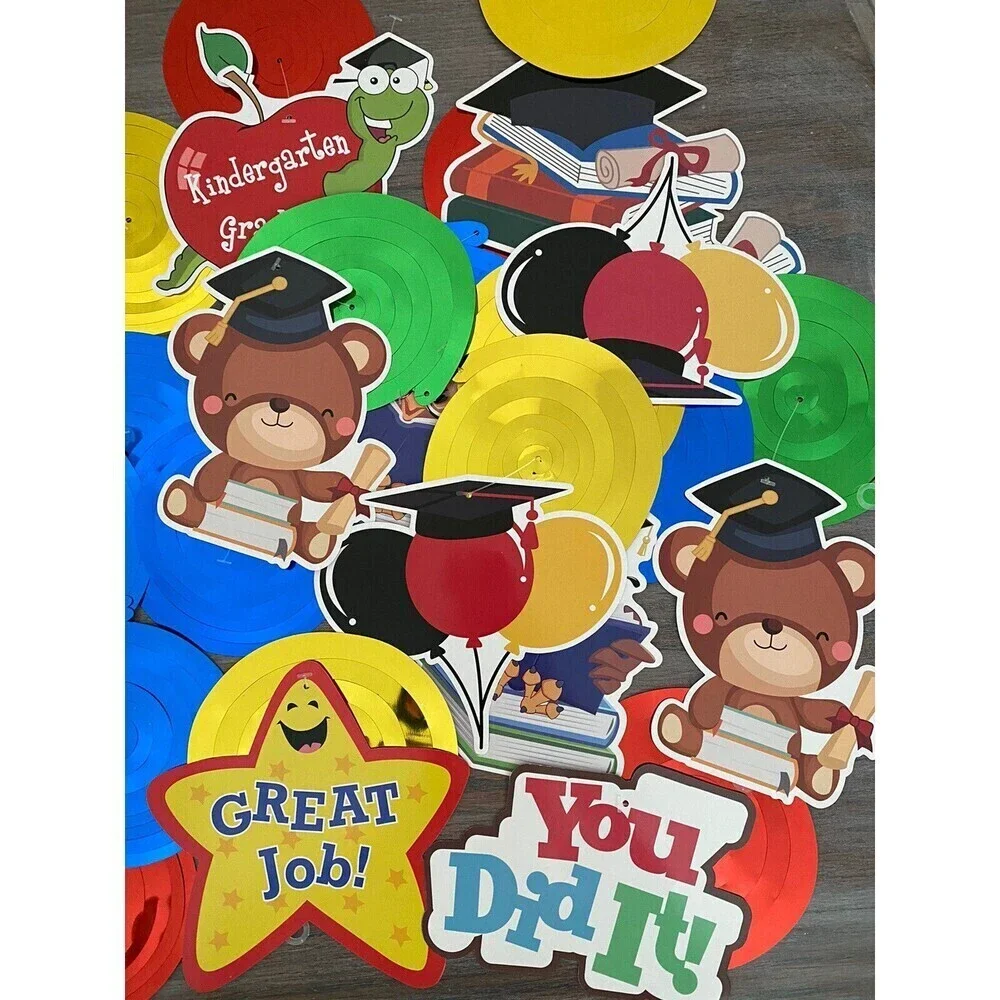 Kindergarten Graduation Hanging Swirls Party Decorations -Preschool 25 CT